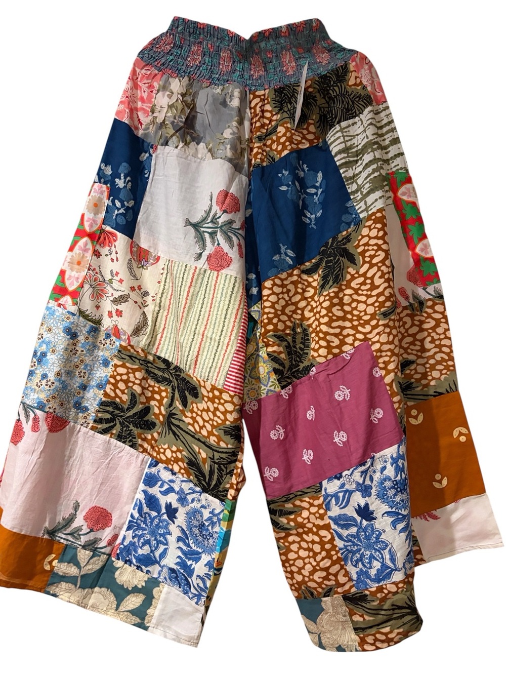 #93 100% cotton wide leg patchwork pants